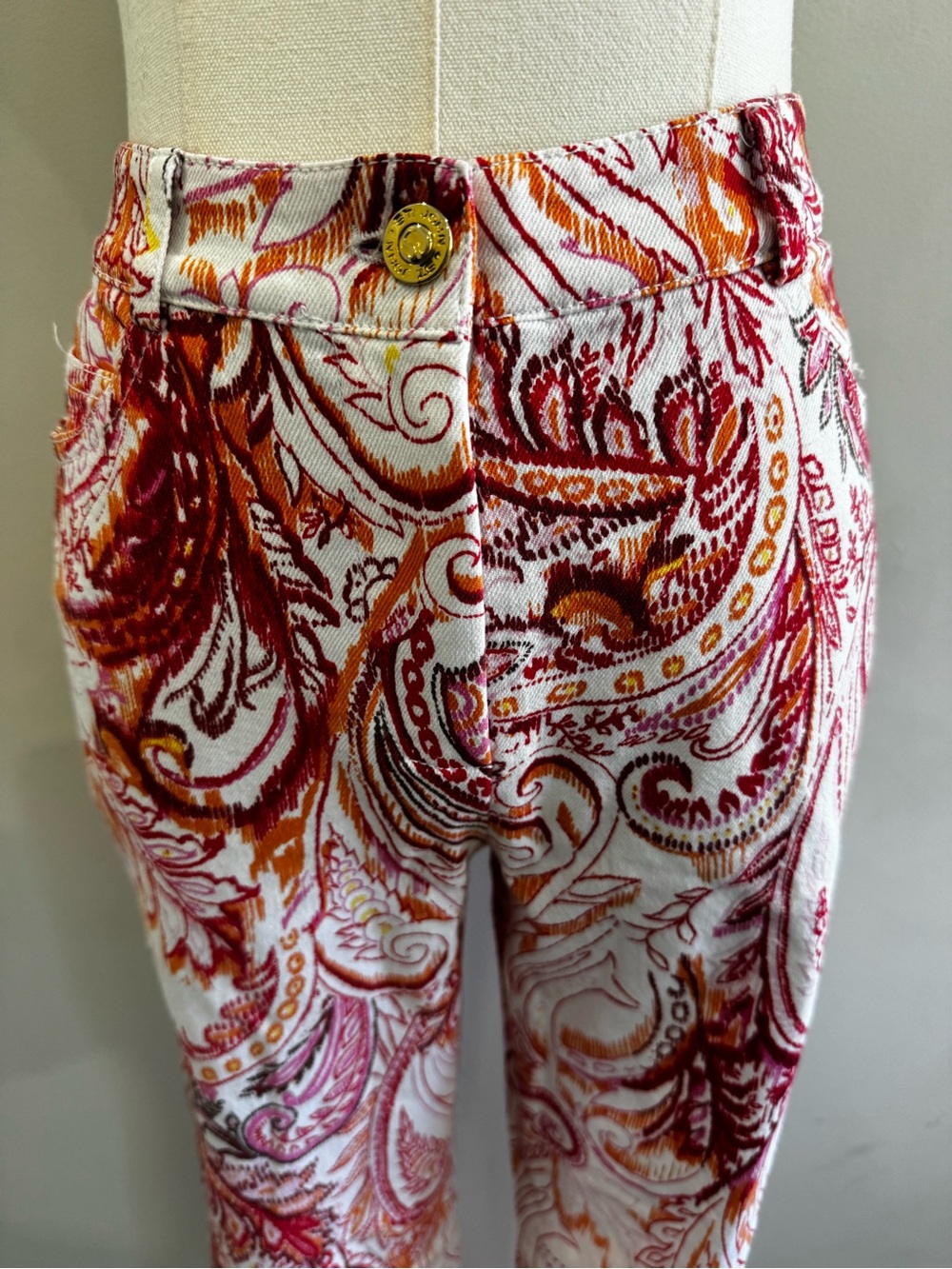 ST. JOHN SPORT BY MARIE GRAY STRAIGHT LEG PAISLEY PANTS | SIZE 2 | MADE IN USA - Picture 6 of 13